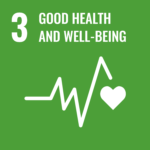 E_WEB_03 United Nations Sustainable Development Goal 3 icon: Good Health and Well-Being, featuring a white heart with a pulse line on a green background, symbolizing access to quality healthcare and healthy lives for all.